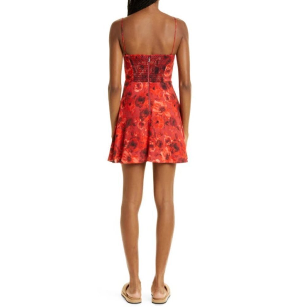 Alice + Olivia 'Glinda' Floral-Print Sleeveless Mini Dress, Ruby Red Multi - Picture 2 of 2